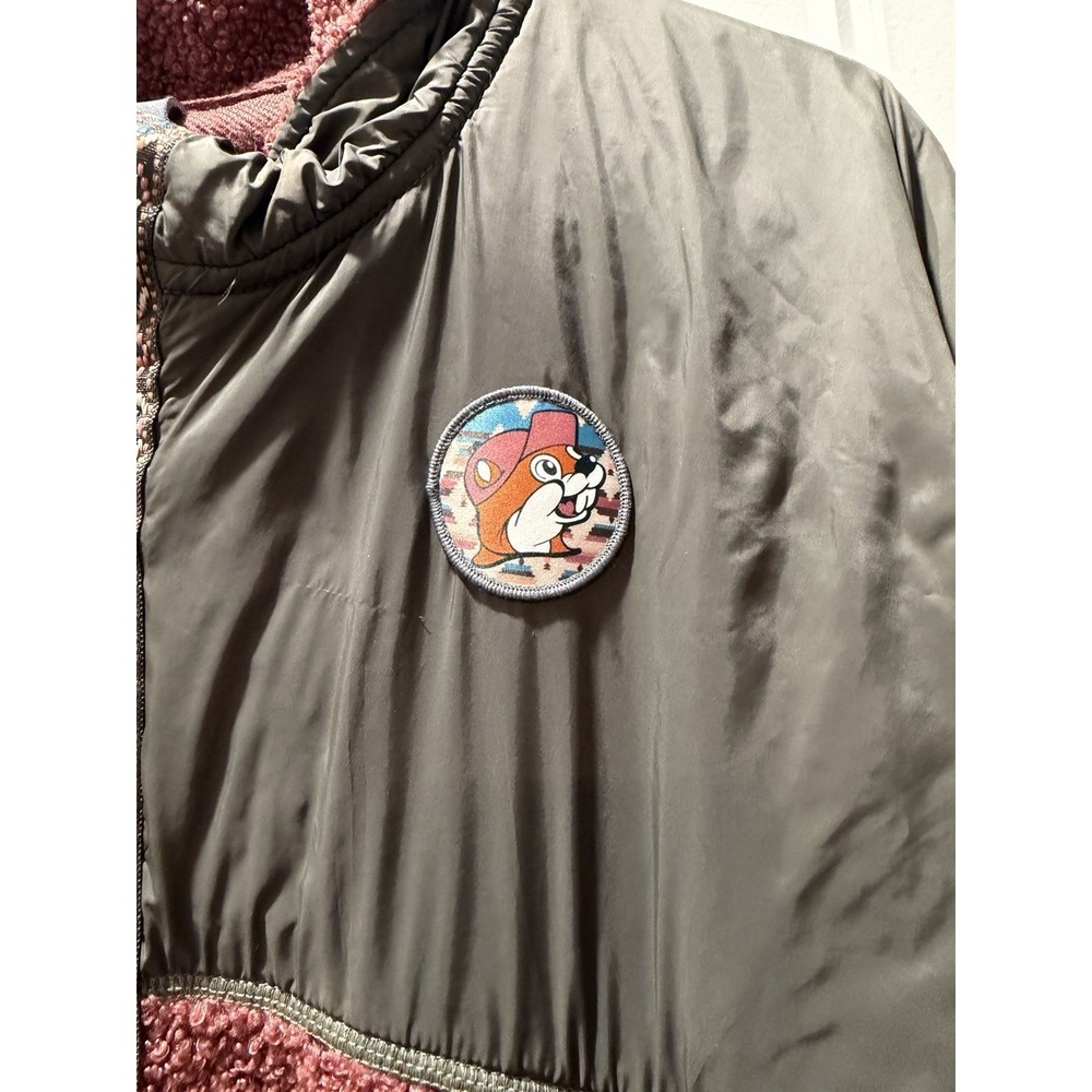 Buc-ee's Western Sherpa Fleece Zip Jacket Medium Aztec Trim Cozy Boho Outdoor - Picture 6 of 6